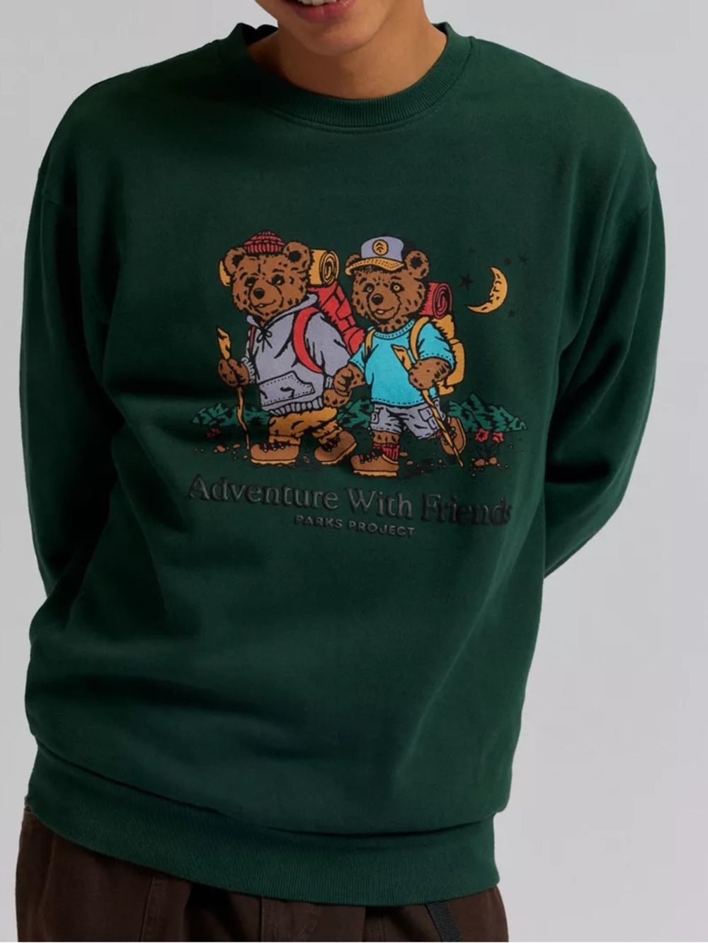 Parks Project Adventure With Friends Graphic Crew Neck Sweatshirt Size Large